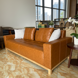 Ensemble de canapés de salon de luxe à trois places en <span class=keywords><strong>cuir</strong></span> synthétique Chesterfield moderne personnalisé - Product Image 2