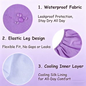 Culotte d'incontinence réutilisable en coton écologique <span class=keywords><strong>pour</strong></span> femme, protection anti-fuites, soin des personnes âgées, doublure en soie glacée, <span class=keywords><strong>couche</strong></span> lavable à haute absorption - Product Image 5