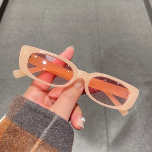 Customized Jelly Colored Minimalist Sunglasses Fashionable Small <b>Frame</b> Square Sunglasses - Product Image 4