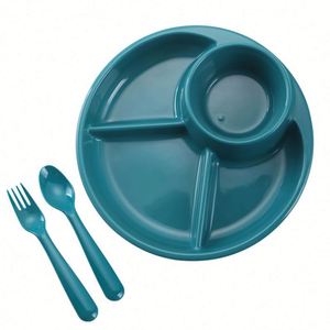 Ensemble d'alimentation pour bébé en silicone de qualité alimentaire sans BPA, assiette avec ventouse, cuillère et fourchette, logo personnalisable - Product Image 5