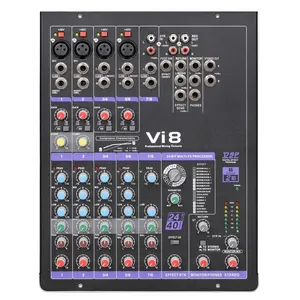 professional 16 dsp effect processor audio mixer 8 channels mixing console family outdoor sound processor for dj controller vi8