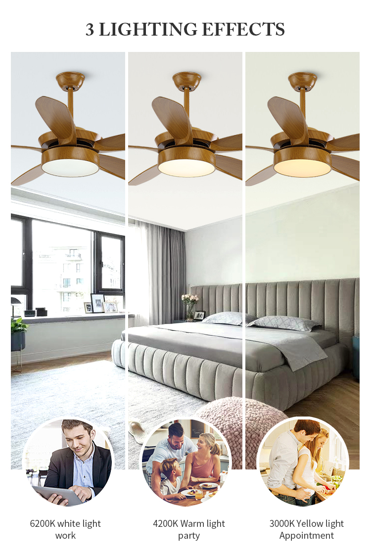 Breezelux China supplier modern abs blade remote control 56 inch decorative ceiling fan with LED light ceiling fan