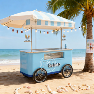 <span class=keywords><strong>Vans</strong></span> Hot Dog mobili Gelato Food Truck Push Cart Street Food Cart vetrina vetrina vetrina per gelateria - Product Image 3