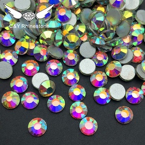 Оптовая продажа, высокое качество, каменное стекло, без горячей фиксации, плоская задняя поверхность, дизайн ногтей, кристаллы AB, стразы - Product Image 1