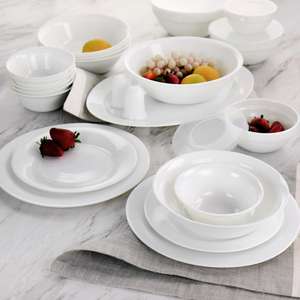 Stock Económico: Vajilla de Porcelana Blanca para Hotel, Venta Directa, Platos de Cerámica Clásicos y Modernos - Product Image 2