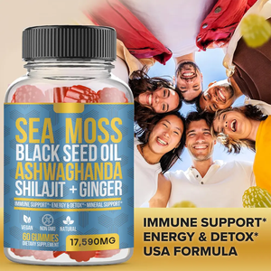 OEM Himalayan Shilajit Gummies 60 Count Fulvic Acid <strong>Sea</strong> <strong>Moss</strong> Black Seed Ashwagandha Energy Immune Mineral Support - Product Image 2