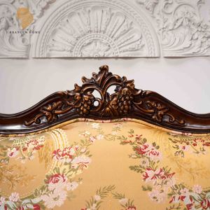 Ghế sofa da thật 3 chỗ ngồi phong cách châu Âu sang trọng, kiểu hiện đại chạm khắc, màu xanh cổ điển, dành cho phòng khách - Product Image 3