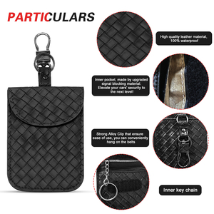 Porte-clés compact en fibre de carbone Faraday, protection de clé de <span class=keywords><strong>voiture</strong></span> élégante en PU, <span class=keywords><strong>pochette</strong></span> de blocage de signal de taille poche, <span class=keywords><strong>pochette</strong></span> Faraday - Product Image 6