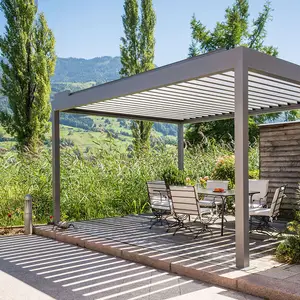 Abri de jardin Bioclimatic Pergola moderne en aluminium d'extérieur avec écran