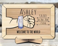 Support en bois pour bracelets de nouveau-né, décoration de chambre de bébé avec nom, annonce de naissance, cadeau souvenir de l'hôpital