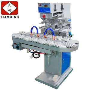 Semi-automatic Six Color Rotary Pad Printing <b>Machine</b> for cloths <b>Printers</b> Hybrid Drive - Product Image 1