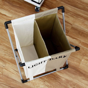 Panier à linge pliable extra large en tissu Oxford, sac à linge <span class=keywords><strong>double</strong></span> avec poignée et sangle - Product Image 3