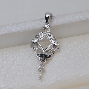 Pendentif en argent S925, style palais vintage, perle, accessoires de bijoux pour femmes, avec plateau vide semi-fini 2025 inclus - Product Image 3