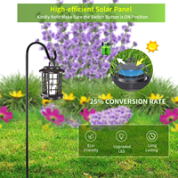 OVO-051 Tragbare Solar-Flammenlaterne Bernsteinlicht 2 Modi Zum Aufhängen oder Einstechen IP65 Wasserdicht für Garten Terrasse Hof