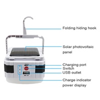 TAIKOO, recargable, impermeable, para exteriores, Solar, luz de camping, 5 modos, luz roja y azul, lámpara de camping, Bombilla LED, lámpara de emergencia
