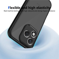 Coque pour Honor X5c Plus / X5c, ultra-fine, cadre souple en TPU, dos transparent noir mat en PC, protection contre les chocs