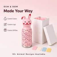 Bouteille isotherme réutilisable en acier inoxydable sans BPA pour enfants, 450 ml, avec couvercle personnalisé pour animaux de compagnie, ODM OEM