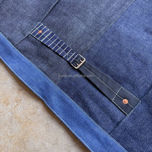 Giacche <span class=keywords><strong>in</strong></span> Denim OEM da <span class=keywords><strong>Uomo</strong></span> con Patchwork, Orlo Grezzo, Plissettate, con Bottoni, Stile Vintage Oversize, Giacche Corte <span class=keywords><strong>in</strong></span> Maglia Grezza per <span class=keywords><strong>Uomo</strong></span> - Product Image 4