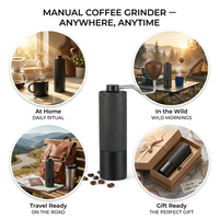 Kingze Mini moulin à café professionnel conique en acier inoxydable avec réglage réglable