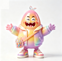 Figurine de collection personnalisée en forme d'œuf de bonbon dégradé, en PVC et ABS, statue d'art fabriquée en Chine, OEM sur mesure pour la vente en gros aux marques