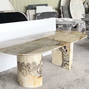 Mesa de Centro Moderna Personalizada, Impermeable, de Gran Formato, con Superficie y Laterales de Mármol Acanalado Encolado <span class=keywords><strong>para</strong></span> Villa - Product Image 5