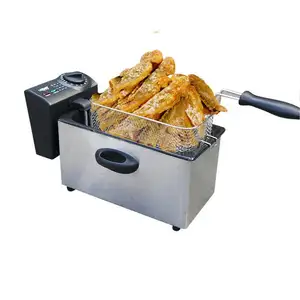 3L 3.5L deep fryer, electric deep fat fryers with stainless steel housing and vewing window and grease filter for restaurant/