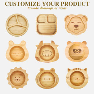 Bandeja de madera de bambú ecológica en forma de erizo, plato para servir <span class=keywords><strong>comida</strong></span>, té, café, fruta, bandeja para pan, platos, plato para aperitivos - Product Image 5