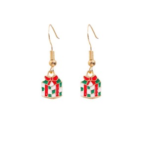 Boucles d'oreilles pendantes de Noël en alliage, motif dessin animé Père Noël, sapin, renne, flocon de neige, bijoux de fête - Product Image 5
