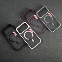 Étui de téléphone en acrylique mat de luxe pour iPhone 11 12 13 14 15 16 17 Pro Max Air Plus, coque arrière magnétique avec pare-chocs