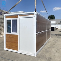 Maison conteneur pliable de 20 pieds préfabriquée modulaire maison conteneur pliable avec mur de panneau de surface finie en bois