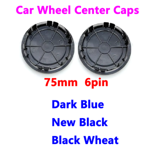 ฝาครอบดุมล้อรถยนต์ขนาด 75 มม. 6 พิน วัสดุ ABS สีน้ำเงินเข้ม/ดำ สำหรับ Mercedes Benz - Product Image 1