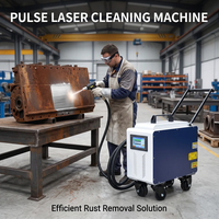 Nouvelle machine de nettoyage laser à fibre optique flexible sur mini-chariot en aluminium, >30 m/h pour éliminer la rouille et la peinture
