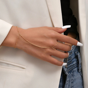 2024 Schakel Ketting Armband Koper Zirkoon Vlinder Kralen Vinger Ring Pols Ketting Slave Armbanden Parel Hand Ketting Armband - Product Image 5