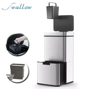 Automatic garbage sensor intelligent rechargeable electric smart sensor touchless smart trash bin