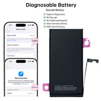 Batterie de diagnostic remplaçable pour iPhone 15 Plus 15+ 14 14 Pro Max – 100 % de santé, sans message d'erreur, prise en charge du diagnostic – Vente en gros de batteries de téléphone