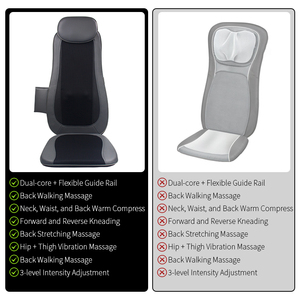 Coussin <span class=keywords><strong>chauffant</strong></span> électrique de chaise de massage à vibrations et à roulettes coussin de massage à pétrir 3D à lumière rouge chaise de <span class=keywords><strong>bureau</strong></span> à domicile siège auto - Product Image 4