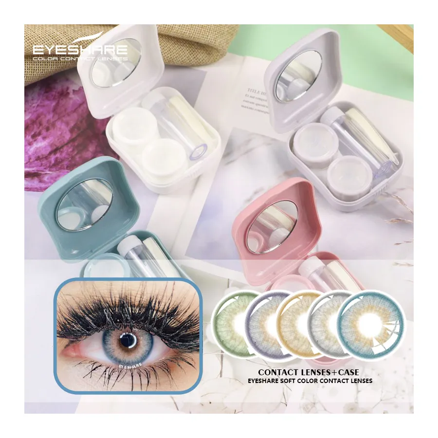 Eyeshare 실용적인 컬러 콘택트 렌즈 케이스 수동 눈 콘택트 렌즈 케이스 클리너 콘택트 렌즈 액세서리