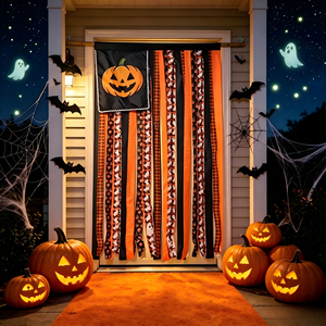 Guirlande lumineuse chaude à piles pour Halloween, en forme de gants doubles, motif flocon de neige, en velours pelucheux, avec <span class=keywords><strong>ruban</strong></span>, pour porche et mur - Product Image 2