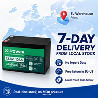 Batterie Lithium X-Power 12.8V 10Ah LiFePO4 avec Boîtier ABS, BMS Intelligent, 6000 Cycles, IP54, Cycle Profond, pour UPS, Solaire, CCTV, Stock UE, Garantie 3 Ans