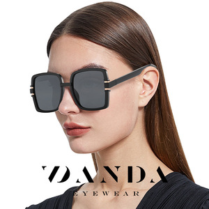 Danda Women's Polarized Sunglasses TR7553 Black <b>Large</b> <b>Frame</b> 100% UV Protection Sun Protection Driving Style - Product Image 2