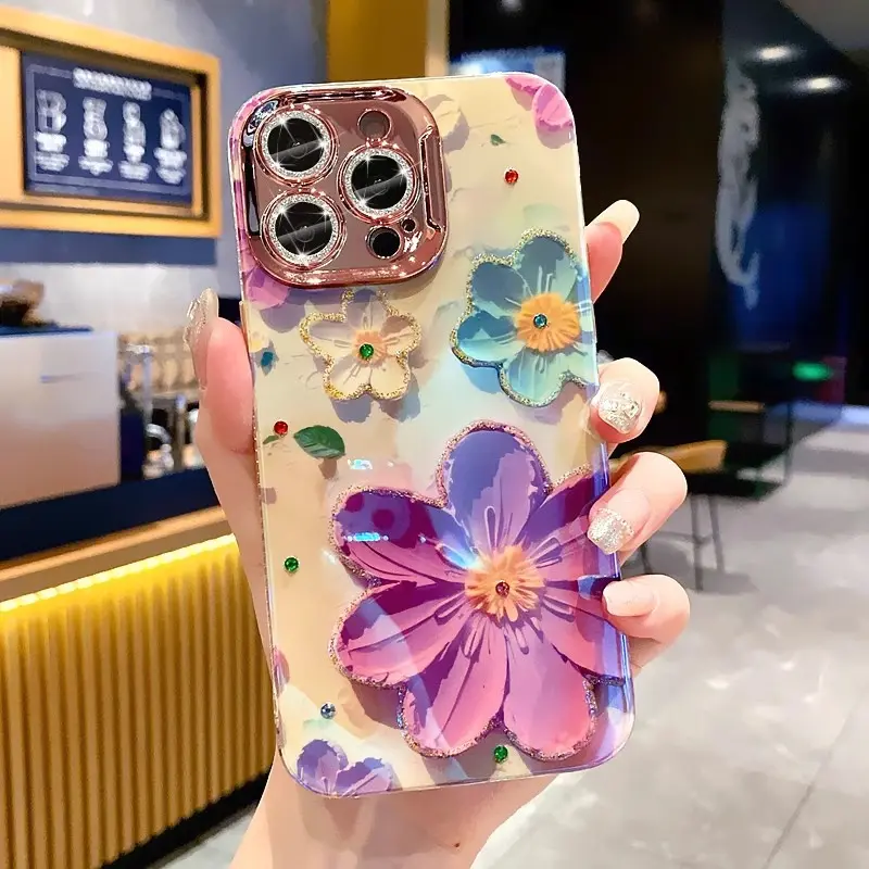 360 fundas oil painting diamond phone case shockproof hard pc protective cover for iphone 15 14 Plus 13 12 11 Pro Max