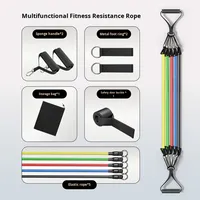 Bande de résistance multifonctionnelle en TPE, ensemble de 11 pièces pour les jeunes et les adultes - Entraînement complet du corps, corde élastique, sport, fitness