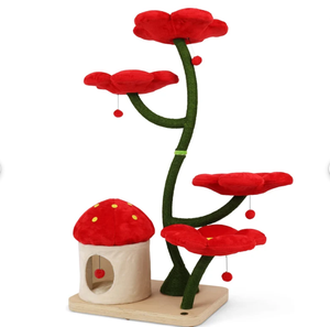 Arbre à chat de luxe en bois, grand format, avec motif floral, de type tour, moderne, <span class=keywords><strong>pour</strong></span> appartement - Product Image 2