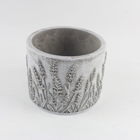 Pot de fleurs en ciment fait main, durable, au design classique, de forme ovale, avec support en métal pour la décoration du jardin et de la maison