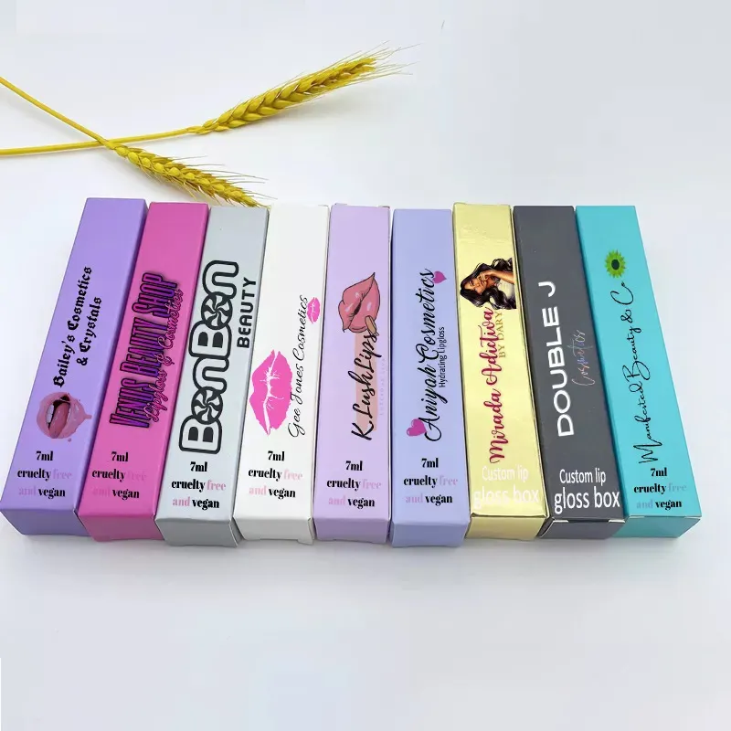 Werbe kosmetik karton 5678ml Lip gloss Tube Eyeliner Boxen Benutzer definiertes Logo Luxus Geschenk box Verpackung für Lippenstift
