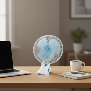 Ventilateur à pince 10-12,9 pouces avec moteur AC, deux vitesses, oscillation automatique, pour bureau, poussettes de bébé, avec minuterie, alimentation par câble - Product Image 2