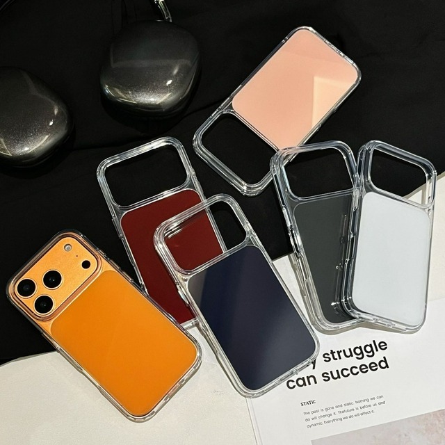 Crystal Clear Shockproof Phone Case for Iphone 17 Pro Max Candy Color Raised up Camera Frame Mobile Phone Case for Iphone 16 15