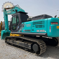 Excavadora Hidráulica Kobelco SK350LC Usada en Buen Estado de Funcionamiento, Excavadora de Orugas de 35 Toneladas para Proyectos de Construcción de Carreteras y Canteras