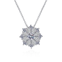 MMN27 Vente en gros de bijoux fins plaqués rhodium Collier à pendentif en moissanite éblouissante en argent sterling 925 Chaîne à maillons pour femmes