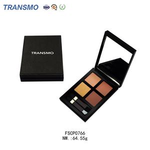 Palette de fards à paupières avec logo personnalisé, emballage carré, étui vide pour fards à paupières, palette de maquillage vide à 4 compartiments avec miroir - Product Image 1